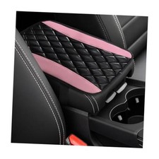Car Center Console Cushion Pad, Universal Leather Waterproof Armrest Seat Pink