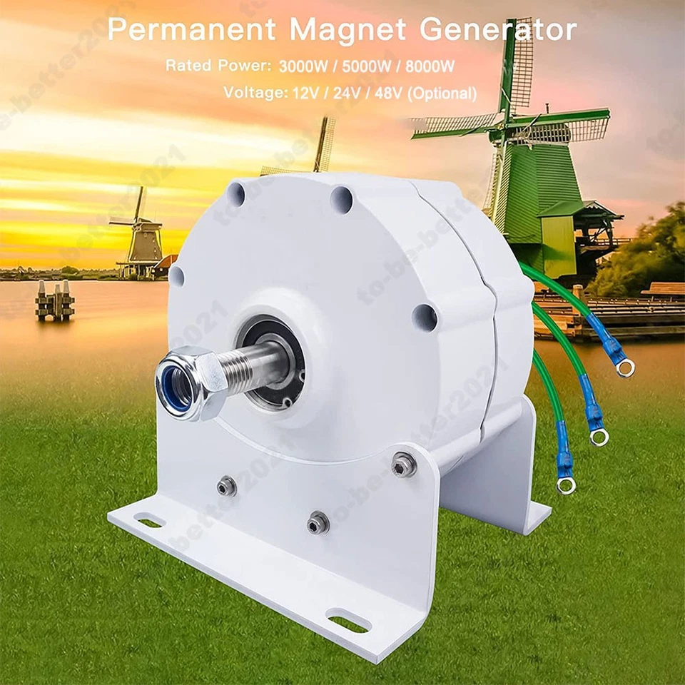 Dauermagnet-Generator 12V 24V 48V 3/5/8KW Alternative Motor 3 Phase Wechselstrom - Bild 4 von 4