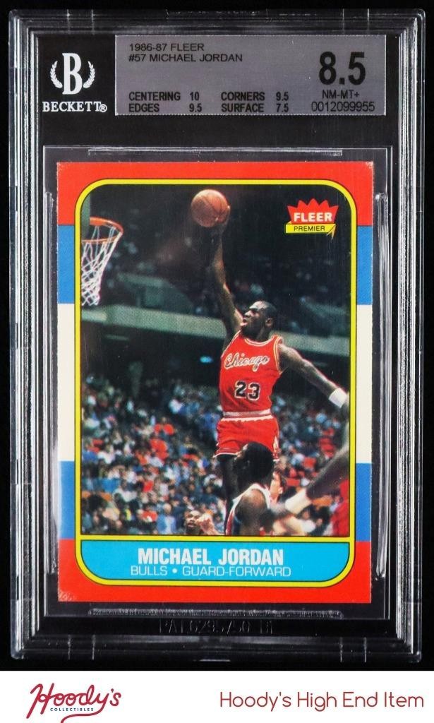 1986-87 Fleer #57 Michael Jordan RC Rookie BGS 8.5 NM-MT+ Bulls HOF