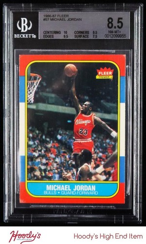 1986-87 Fleer #57 Michael Jordan RC Rookie BGS 8.5 NM-MT+ Bulls HOF