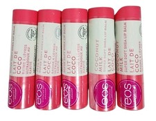 5 Pack eos 100 Natural Lip Balm- Coconut Milk, All-Day Moisture Free Shipping