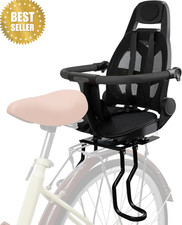 Rear Mount Child Bike Seat w/ Backrest Armrest Footrests Adjustable Bicycle Seat