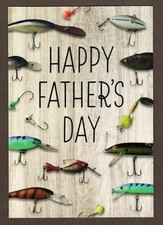 Fathers Day Fishing Lures Greeting Card, 6.75...