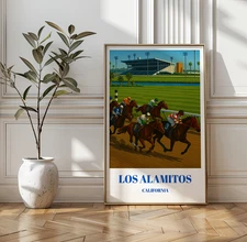 Los Alamitos Horse Racing Poster – California Track Wall Art for Jockey Fans