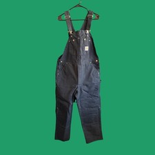 Carhartt Insulated Rigid Duck Overalls Black Double Knee Bib R02 BLK 34x32