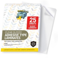 Self Adhesive Laminating Sheets Anti-UV Vinyl 25 Sheets Glossy : Clear Vinyl...