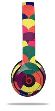 Skin Wrap for Beats Solo Wireless 2 3 4 Brushed Cirlces Multi Dark SKIN ONLY