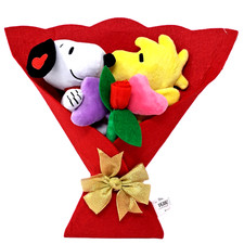 SNOOPY WOODSTOCK Peanuts 13" Plush Valentine's Day Bouquet 2026 New