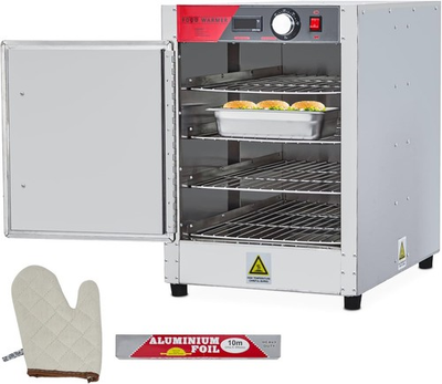 #ad 4 Tier Hot Box Food Warmer 850W Stainless Heated Cabinet w Water Tray 150°F $340.83