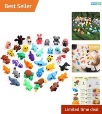 Playful 35 Pcs 3D Printed Animal Figurines   Fun Desk Toys  Goodie Bag Stuffers