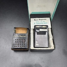 Ross RE-815 Micro 8 Vintage MIJ Transistor Radio +Box/Pouch, Earphone