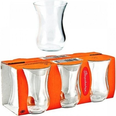 6er Set Traditionelle Klarglas Pasabahce Klassische Türkische Teegläser 120ml