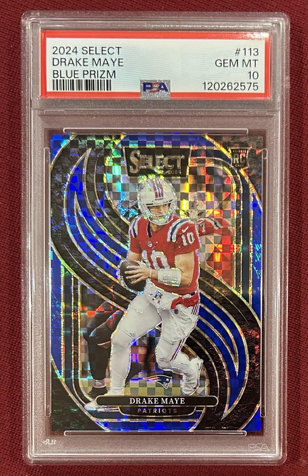 2024 Panini Select DRAKE MAYE Premier Level RC #113 Blue Prizm /175 PSA 10 GM MT