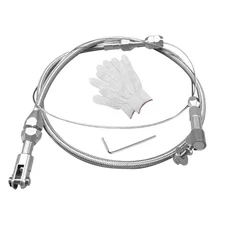 24" Braided Throttle Cable Kit, Universal Accelerator Adjustable 24 Inch