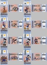 8x Souvenirscheine Mickey and Friends 1 - 100...