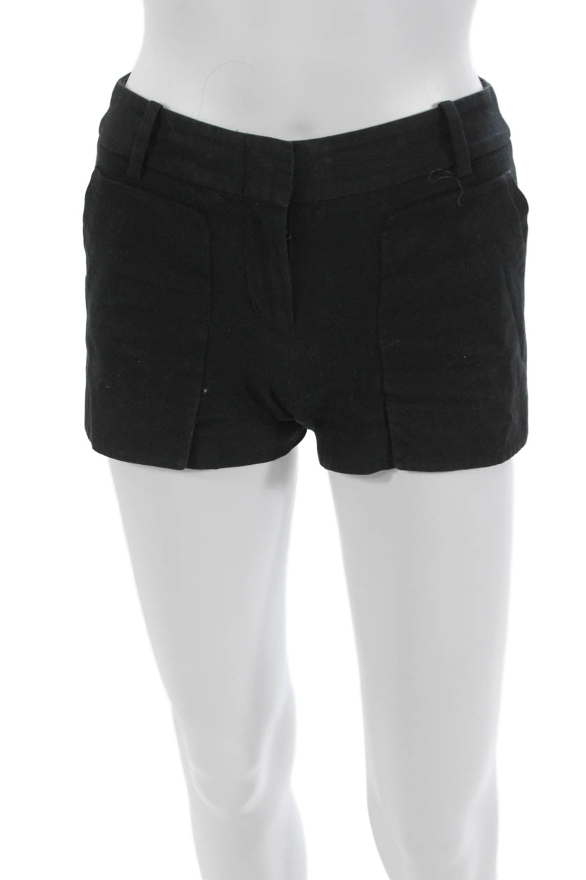 BCBG Max Azria Womens Solid Black Button Front Sh… - image 1