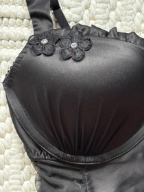 Victoria's Secret Sexy Little Things Women's Black Ruched Lingerie Garter Sz 36B