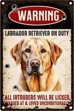 Labrador Welcome Sign For Front Door Funny Tin Metal Signs Home D cor 8x12