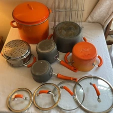 Rachael Ray Cucina Nonstick Cookware Set, 11 Piece Pots/lids/strainer/cooling Ra