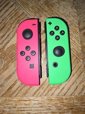 Nintendo Joy-Con (L/R) Wireless Controllers Neon Pink/Neon Green - TESTED