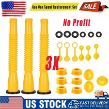 3X Replacement Gas Can Spout Nozzle Vent Kit For Plastic Gas Cans Old Style Caps