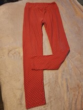 Lularoe OS One Size Leggings Soft Orange With White Polka Dots