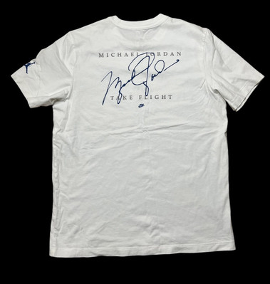 Michael Jordan Shirt Take Flight Basketball White Blue Active Top Tee medium