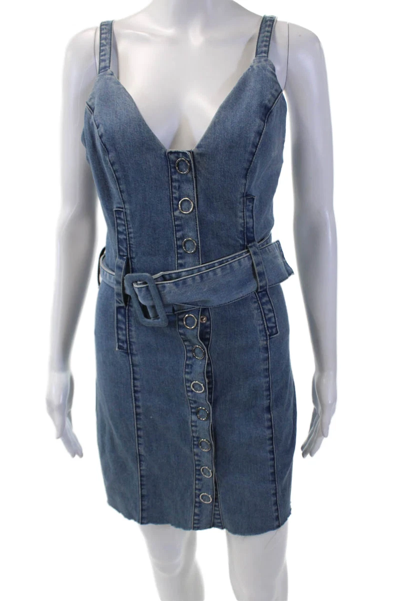 white christmas dresses Women's Frontier Flair Sleeveless Denim Mini Dress in Acid Wash main image 1