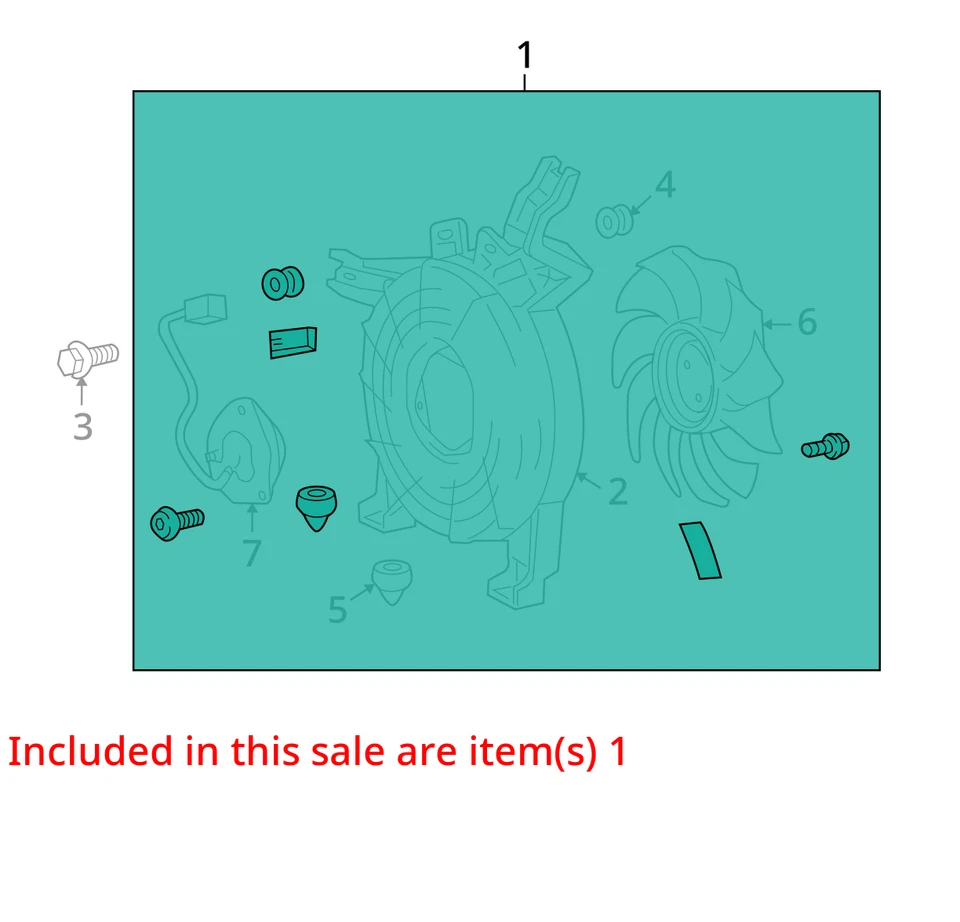 Radiator Fan Motor Fan Assembly Condenser Fits 08-22 SEQUOIA 3809924 - Image 3 of 4