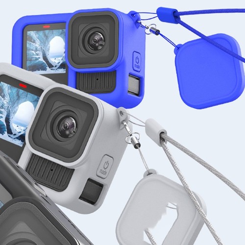 Hero13 Coque Silicone Noire avec Bouchon d'Objectif et Cordon pour Protection Ca - Photo 4 sur 32