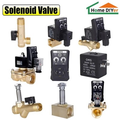 Solenoid Valve Air Compressor Brass Timing Automatic Drain Valve AC 220V