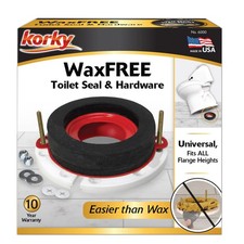 Universal Toilet Wax-Free Seal with Hardware - Easy Installation, Made in USA