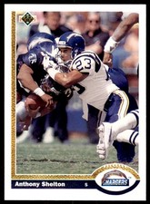 1991 Upper Deck High Series Anthony Shelton Rookie . San Diego Chargers #588