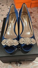 Badgley Mischka Navy Blue Size 8 Candace Crystal d'Orsay Pumps
