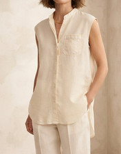 JW Anderson x Uniqlo Butter Yellow Linen Tunic Shirt Minimalist Oversized 10-12
