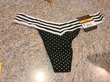 No Boundaries Women's Panties Thong M 6 Black White Z12 