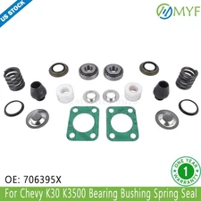 Front Axle King Pin Rebuild Kit For Chevy K30 K3500 Bearing Bushing Spring Seal