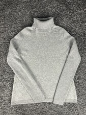 Anne Klein Sweater Womens Small Gray Cashmere Turtleneck Pullover