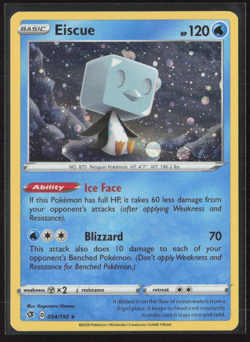 Eiscue 054/192 Cosmos Holo Rare Rebel Clash Pokemon Near Mint
