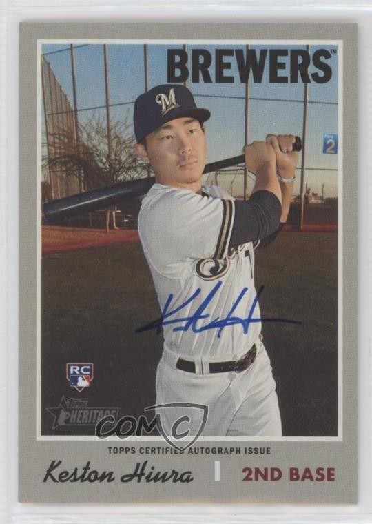 2019 Topps Heritage High Number Real One Keston Hiura #ROA-KH Rookie Auto RC s1i