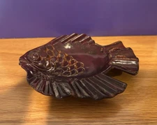 Rookwood Pottery 1995 Brown Fish Shape Ashtray Soap Dish #6392 