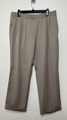Ralph Ralph Lauren Pants Mens 34x28 Beige Super 100s Wool Pleated Cuff Trousers