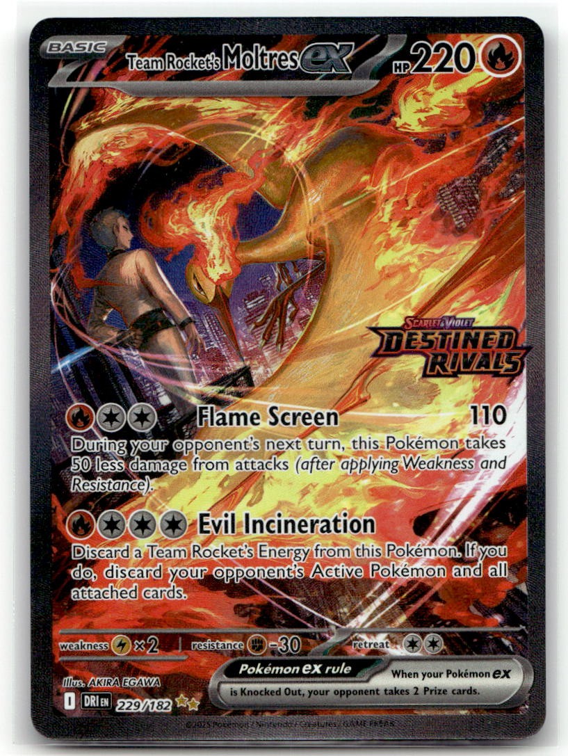 Team Rocket's Moltres ex (Destined Riv... 229/182 RR MCAP Pokemon EN Holofoil NM