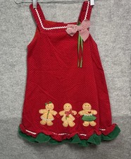 VTG 1990s/Y2K Rare Editions Girls 6x Christmas Gingerbread Corduroy Jumper Dress