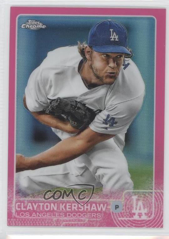 2015 Topps Chrome Pink Refractor Clayton Kershaw #55 2d7