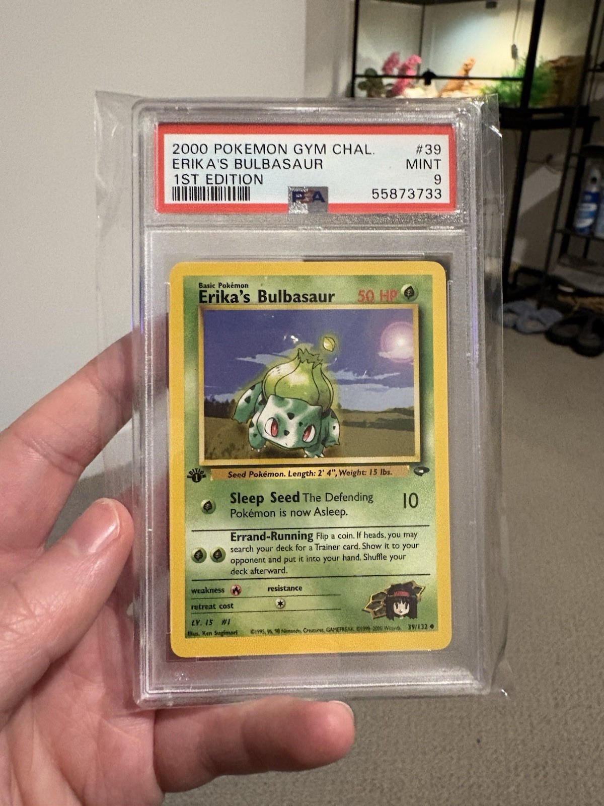 2000 POKEMON GYM CHALLENGE 1ST EDITION #39 ERIKA'S BULBASAUR PSA 9