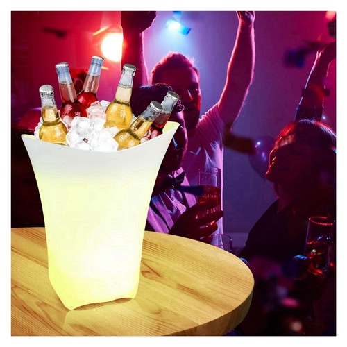 LED Ice Bucket with Bluetooth Speaker for Parties Portable Wine Chiller8807 - Foto 5 di 6
