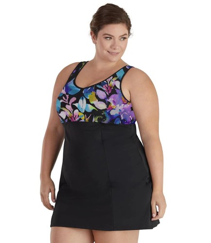 JunoActive QuikEnergy Swim Dress South Pacific Black 6X