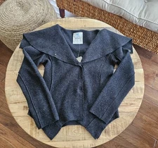 Anthropologie Sparrow 100% Wool Shaw Sweater Women's Small NWT
