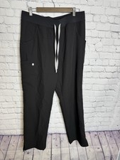 Figs Technical Collection Black Basic Men s Pants Size L Drawstring Scrub